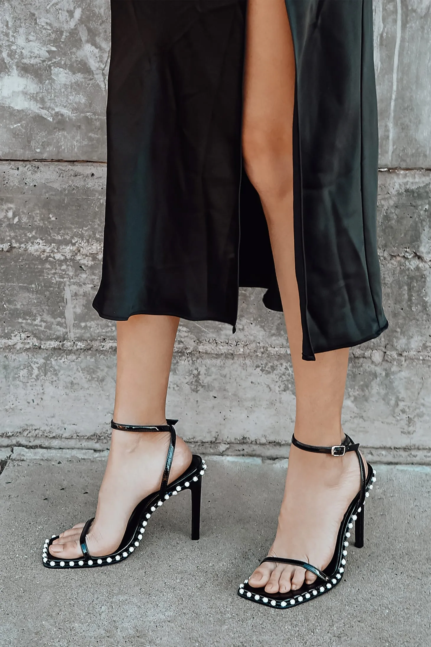 Steve Madden Zelle Black Multi Rhinestone High Heeled Two Piece Sandals