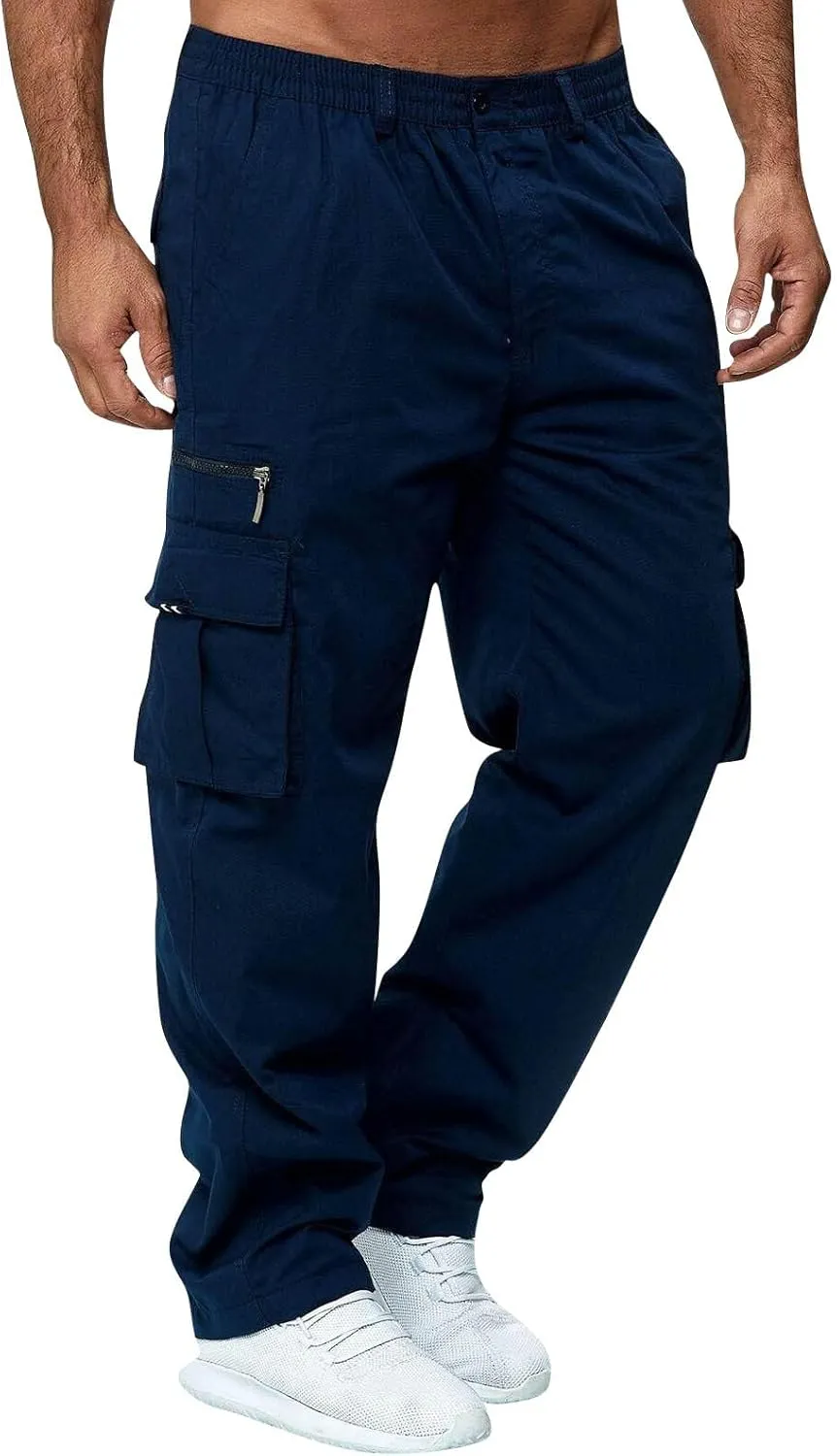 Tactical Pants for Men Military Lightweight Fishing Cargo Pants Relaxed Fit Waterproof Workout Ripstop Work Pants