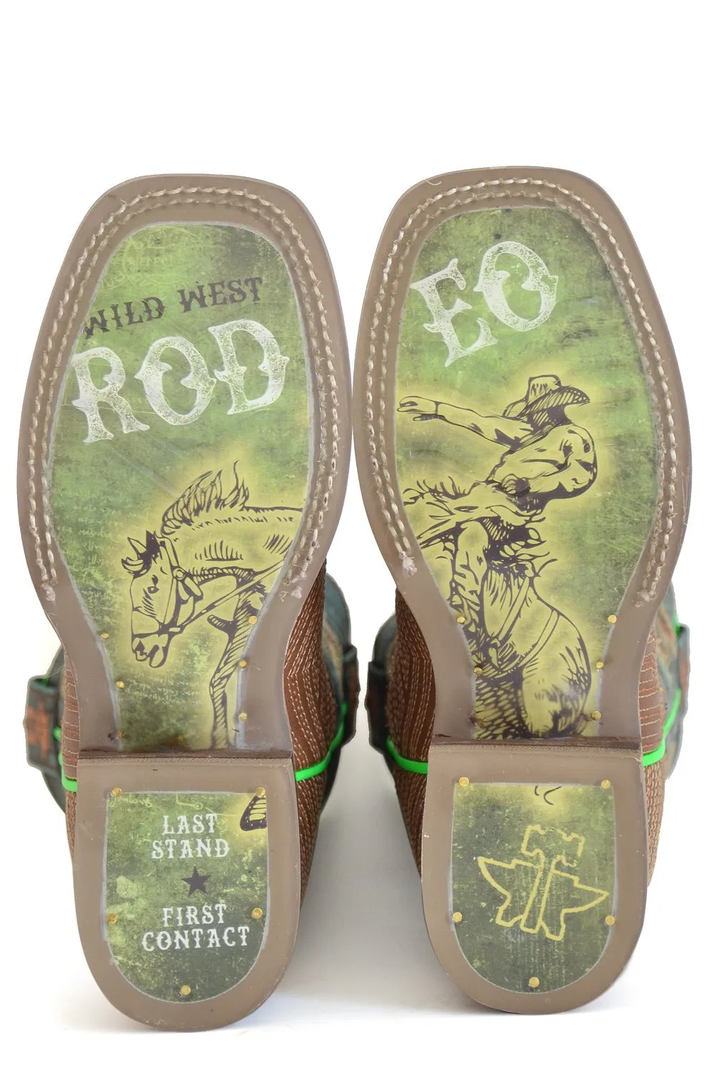 Tin Haul Boys Kids Tan Leather Rowdy Vintage Rodeo Cowboy Boots