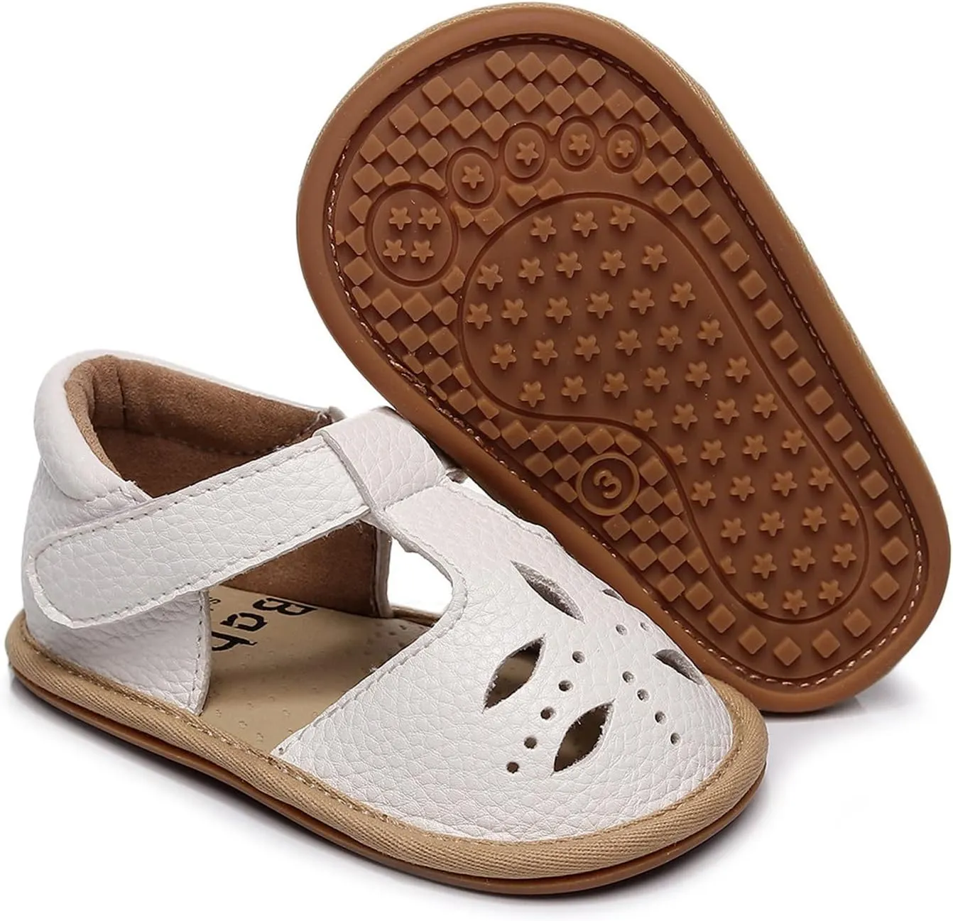 Toddler Cotton Leather Wide Sandals Flat Trendy Summer Shoes Baby Boys Girls Ankle Closed Toe Slip On Sandals Light