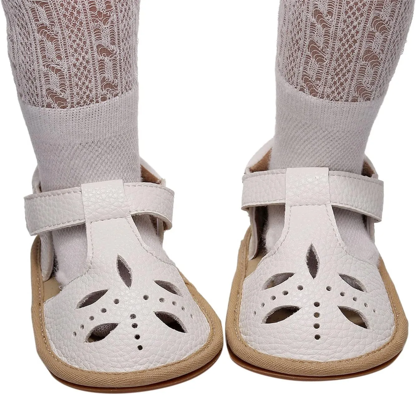 Toddler Cotton Leather Wide Sandals Flat Trendy Summer Shoes Baby Boys Girls Ankle Closed Toe Slip On Sandals Light