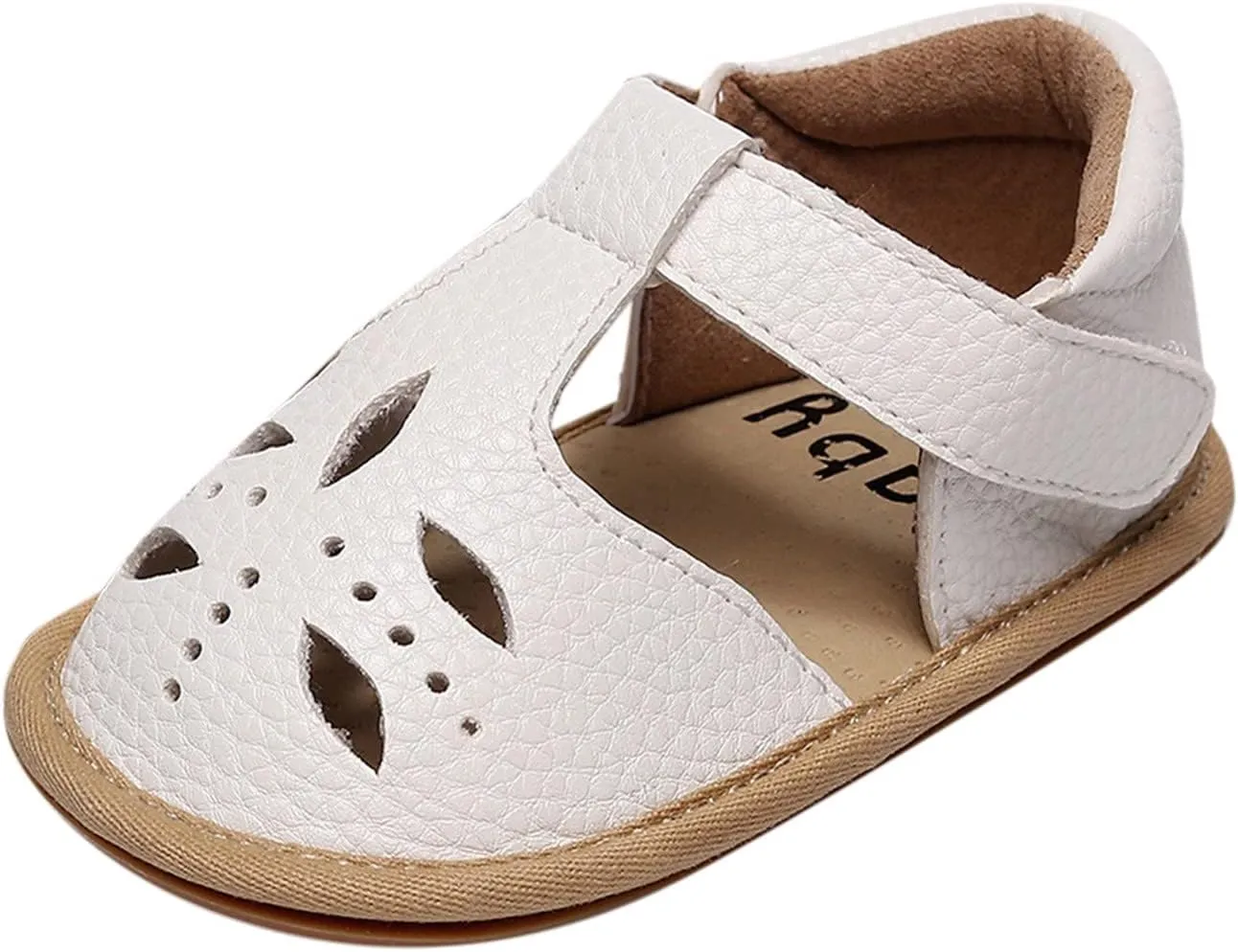 Toddler Cotton Leather Wide Sandals Flat Trendy Summer Shoes Baby Boys Girls Ankle Closed Toe Slip On Sandals Light