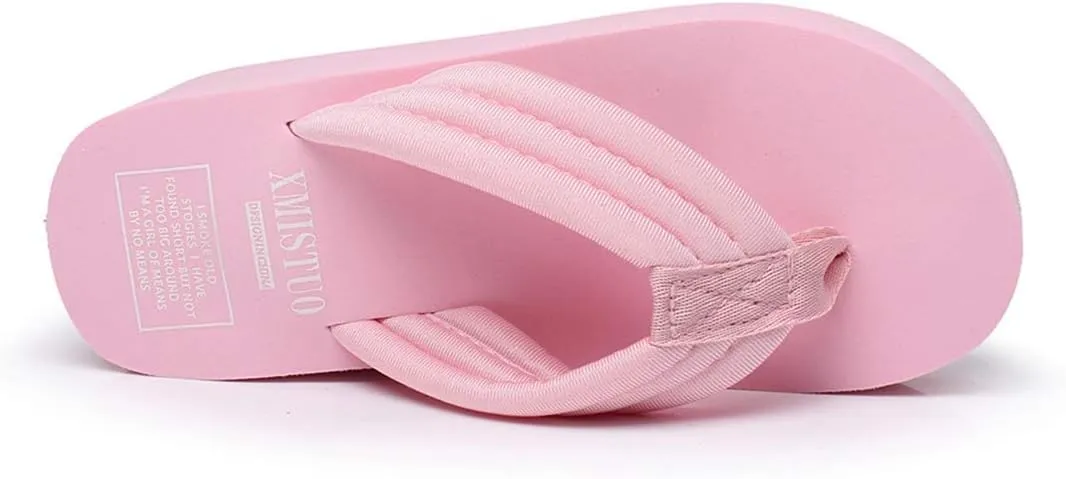 VOKLIN Women's High Heel Wedge Flipflops Sandals Platform Slip On Nonslip Casual Summer Beach Thong Sandal