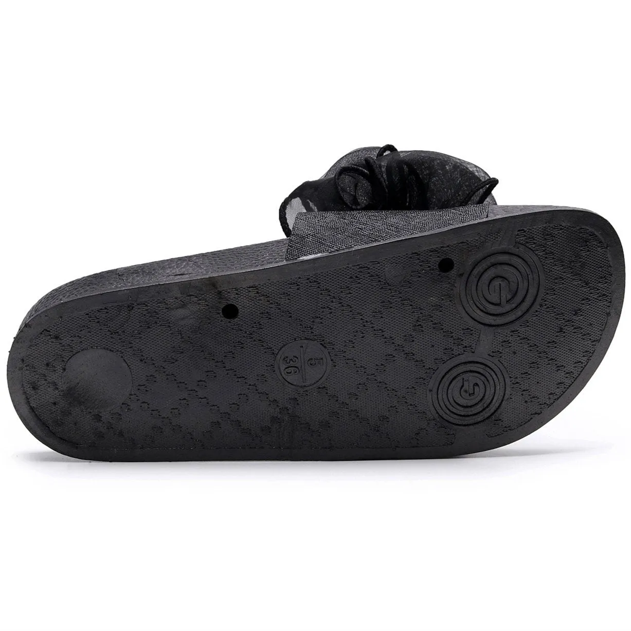 Women rhinestone bowknot strap peep toe slide slippers