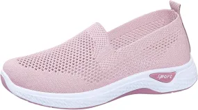 Women's Breathable Mesh Orthopedic Sneakers Casual Fashion Non-Slip Walking Shoes Comfortable Soft Sole Slip-on Loafers Tennis Shoes