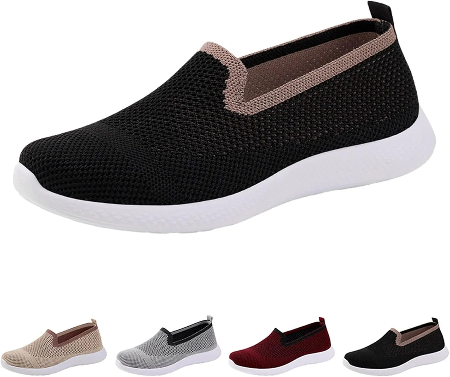 Women's Breathable Mesh Orthopedic Sneakers Comfortable Fashion Non-Slip Walking Shoes Casual Soft Sole Slip-on Loafers Tennis Shoes