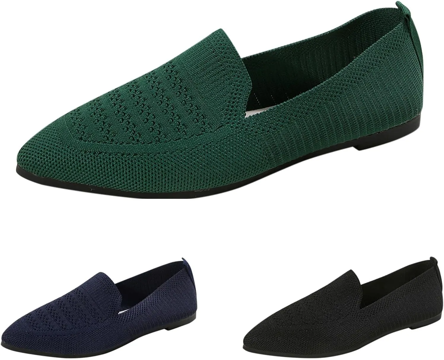 Women's Casual Flat Shoes Summer Slip On Work Shoes Comfortable Mesh Breathable Sneakers Soft Wide Width Dress Sneakers