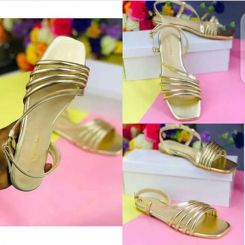 Women's flat peep toe gladiator sandals | Low heel strappy sandals