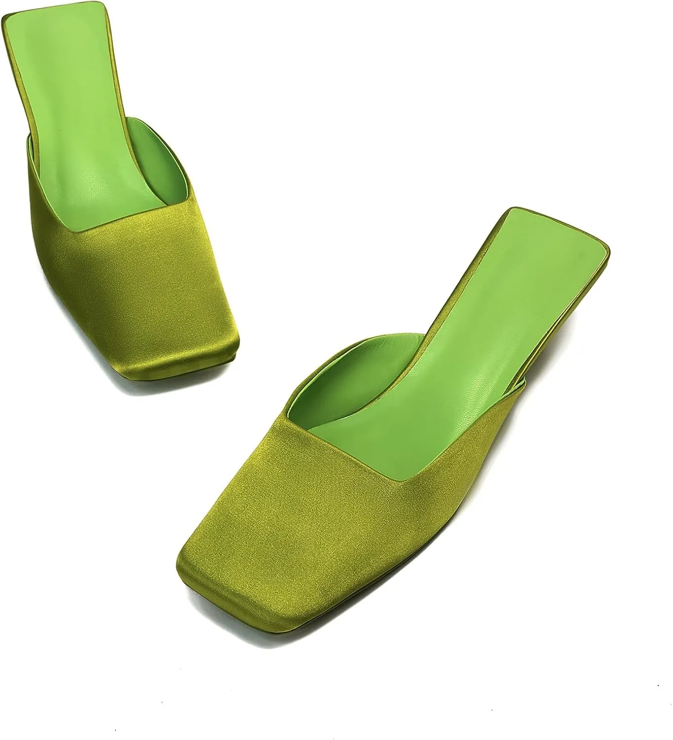 Women's Mules Low Heels Square Closed Toe Heel Comfortable Slip On Sandals Backless Dress Shoes